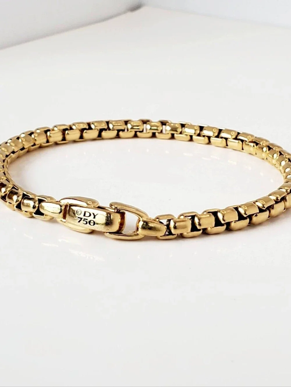 David Yurman 5mm 18k Gold Box Chain Bracelet